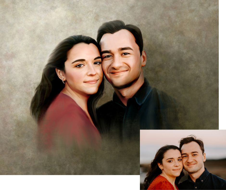 Custom Commission On Canvas, Two Subjects